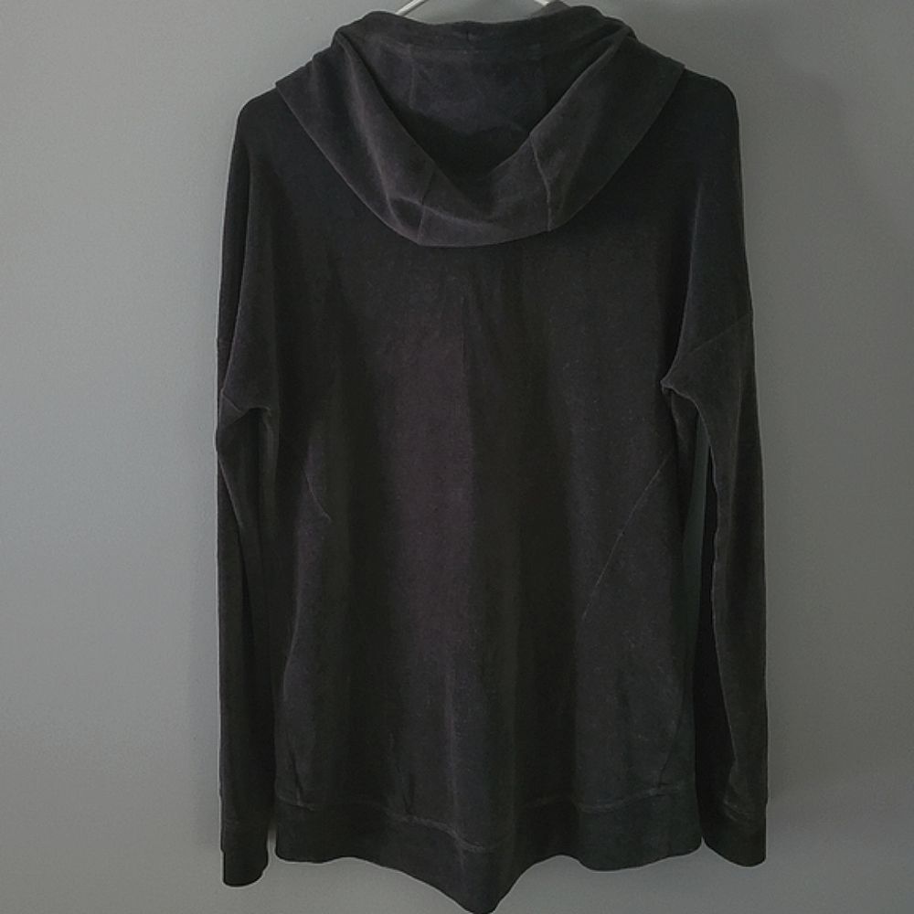 Athleta Gray Velour Full Zipper Hoodie Jacket Size S - Picture 3 of 5